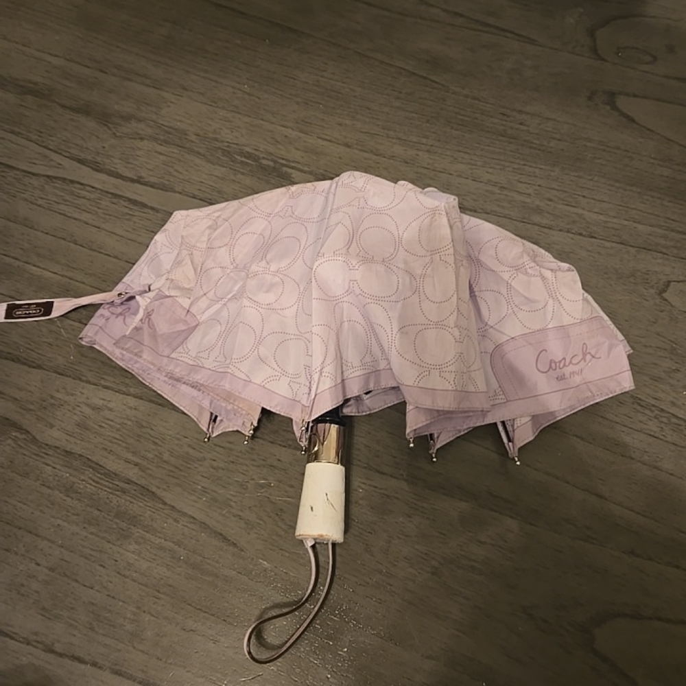 Vintage Mini Coach Signature Lavender Umbrella